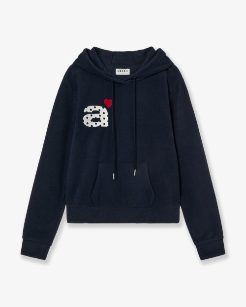 【AEAE】 DOT SMALL LETTER FLEECE HOODIE [NAVY] 正規品