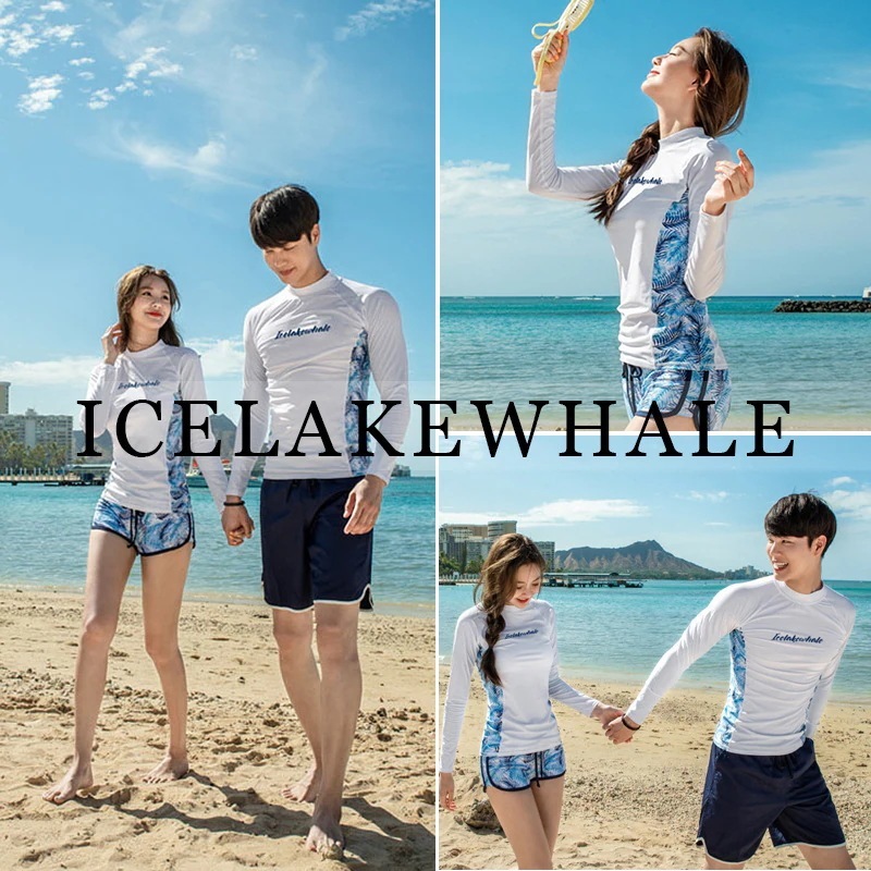 カップルウェットスーツレディース日焼け止め長袖パンツシュノーケリングスプリット水着レディースサーフィンスーツメンズ速乾クラゲスーツスーツ