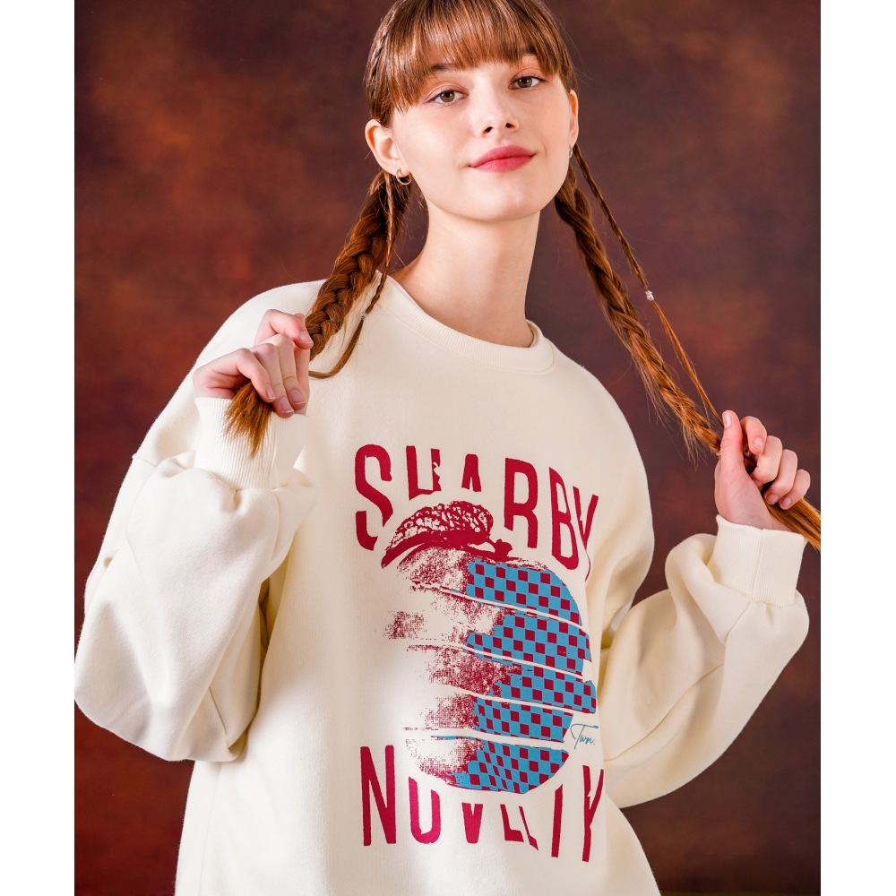 TWN シャビーアップルスウェットシャツアイボリー HSMT3544