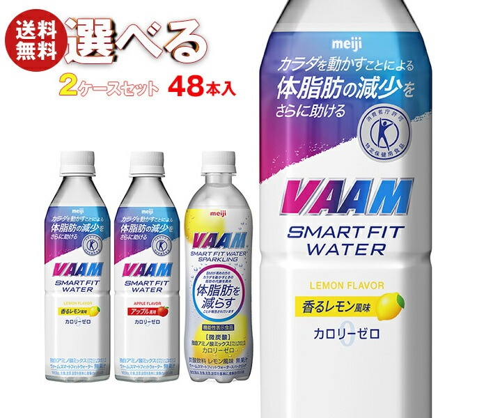 明治 VAAM (ヴァーム)スマートフィットウォーター 選べる2ケースセット 500mlPET*48(24*2)本入