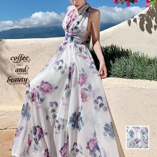 リゾートワンピース リゾートワンピ ロング マキシ丈 沖縄 ハワイ グアム 韓国 ファッション レディース 春 夏 パーティー お取り寄せ PTXP443 お呼ばれ オルチャン コーデ セクシー 2