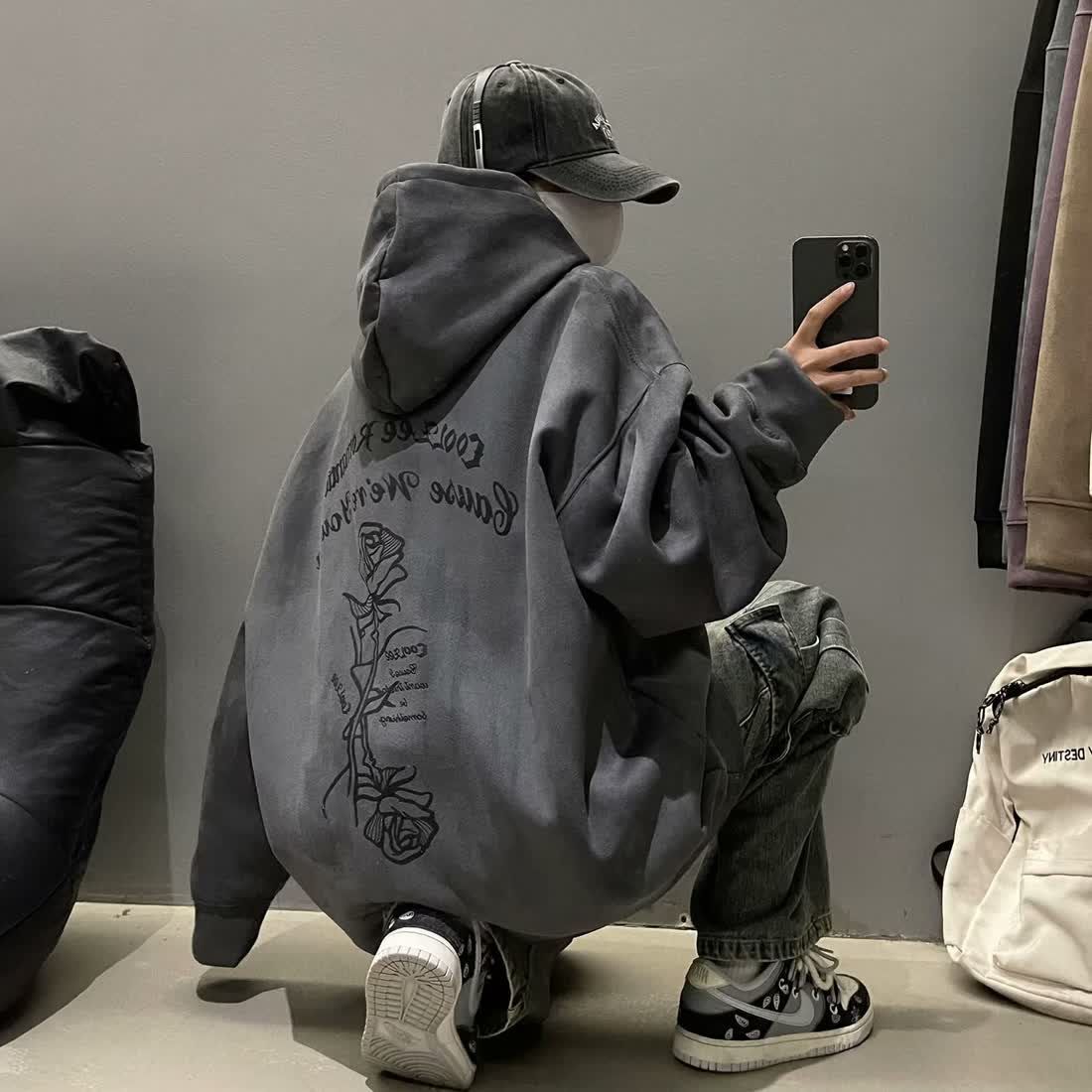 アメリカ 裏起毛 メンズ ゆったり フード付きパーカー ヴィンテージ 流行り スウェット