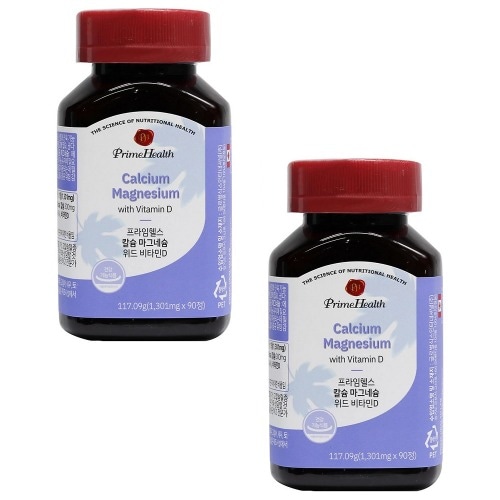 プライムヘルスカルシウムマグネシウムビタミンD 1300mg x 90錠x 2栄養剤ギフト健康補助食品