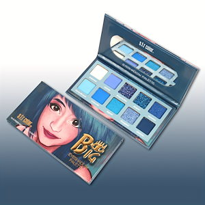 [D]10色アイシャドウ マット パール グリッター 防水 にじまないアイシャドウパレット 漫画スタイル メイクアップ ブルー アイシャドウパレット ミラー付き 音楽フェスティバル用