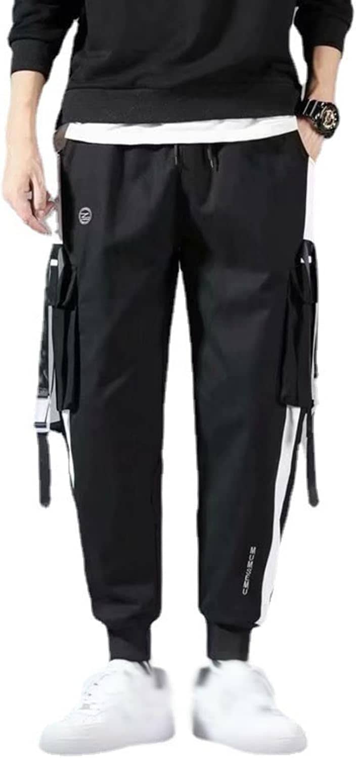 カーゴパンツ 作業パンツ メンズ ウエストゴム紐 ロングパンツ 綿混紡 マルチポケット ストレートパンツ 大きいサイズ 通気性 薄手 快適 男性用 アウトドア ダンス ヒップホップ ストリート 原宿