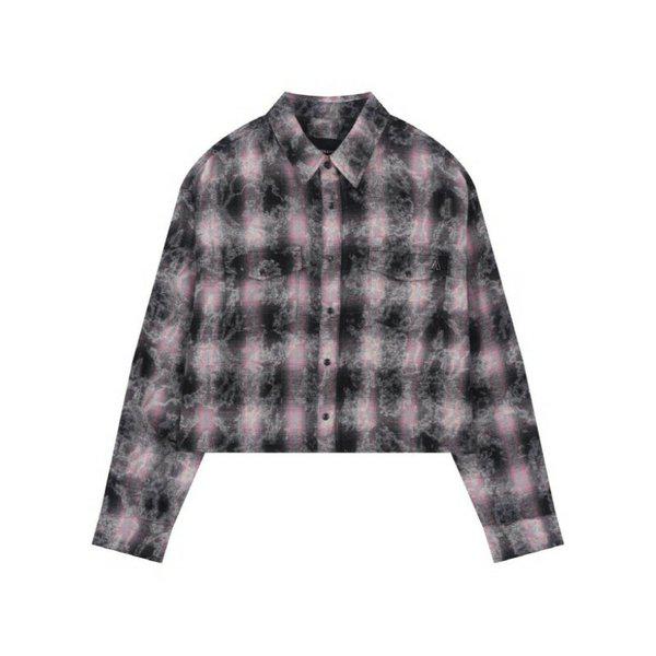 【レディース】チェック クロップド 長袖シャツ (B253SH500P) [P003772565]