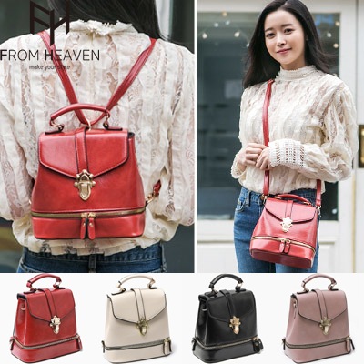 19年新作送料0円！FROMHEAVEN可愛いボディーバッグ/内部ポケット/選べる4カラー/様々なスタイルの演出が可能（バックパック+クロスバック）