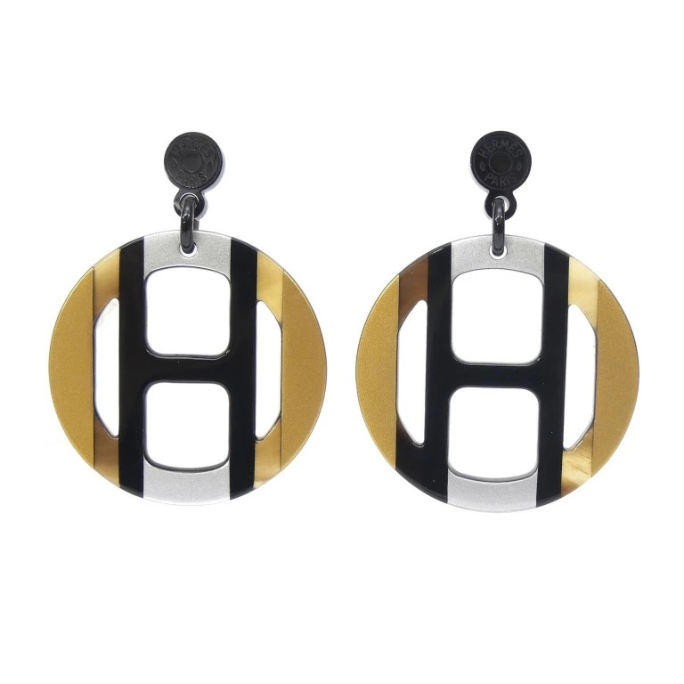 エルメス HERMES ピアス Hエキップ 【中古】(68534)