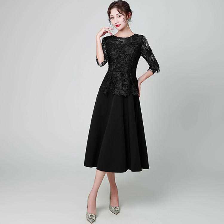 パーティードレス50ワンピースパーティードレスミモレ丈結婚式ドレスウエディングドレス大人袖ありフレア大きいサイズパーティードレス40レース60上品お呼ばれ二次会披露宴春夏結婚式
