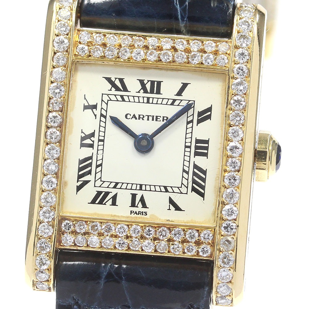 カルティエ CARTIER タンクノーマル K18YG アフターダイヤベゼル 手巻き レディース _799406【中古】