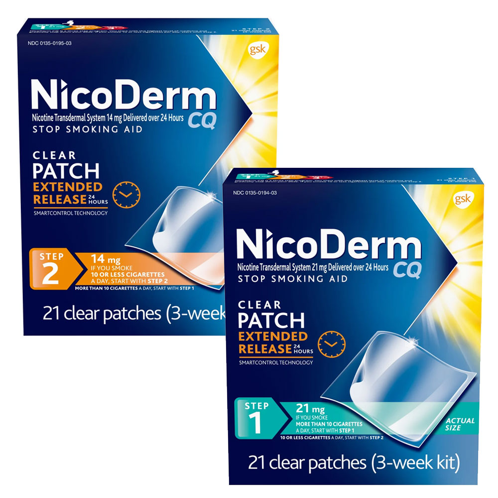 NicoDerm CQ ニコダーム クリアパッチ 21mg/14mg 21枚 ステップ式サポートパッチ