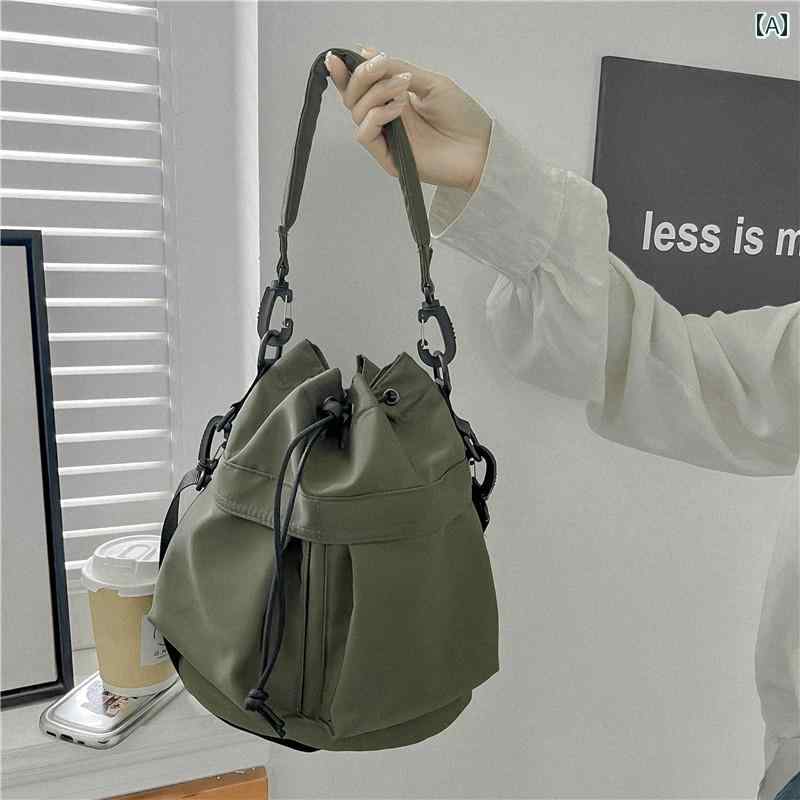 ショルダーバッグ 斜めがけ レディース おしゃれ 鞄 カジュアル ナイロン ファッション 巾着 ハンドバッグ 韓国 小さめ グリーン ホワイト ブラック 5,189円