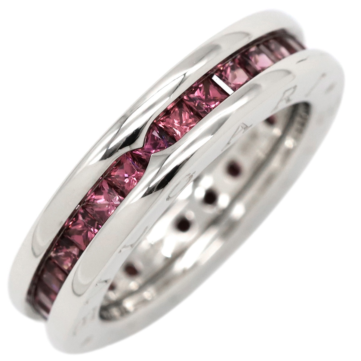 ブルガリ BVLGARI リング 指輪 ビーゼロワン B-zero1 XS ロードライトガーネット 1バンド K18WG ロードライトガーネット ホワイトゴールド #49(JP9) 新品同様 750W