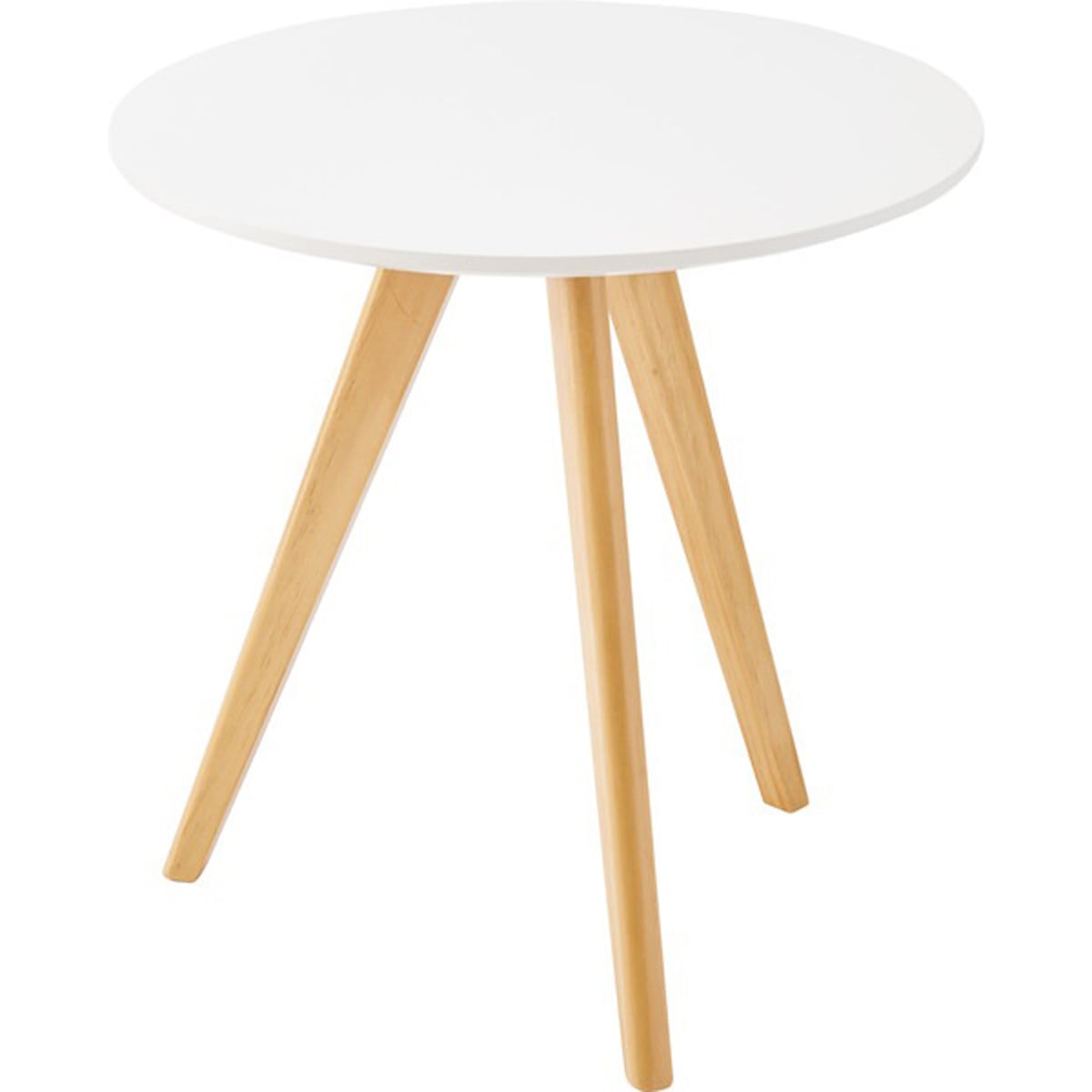 ラウンドサイドテーブル TAP-005WH サイドテーブル おしゃれ 丸型 丸い 円形 木製 天然木 ウッド コンパクト ミニ 小さい 小さめ ベッド ソファ シンプル 韓国インテリア ホワイト ナチ