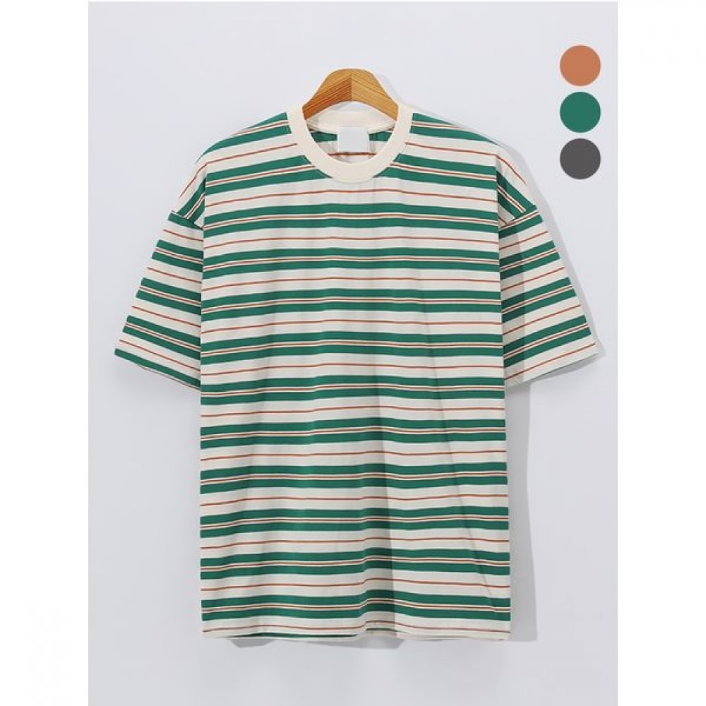 [ジュアンス] タンガラストライプカジュアルフリーサイズTシャツEHRT2229