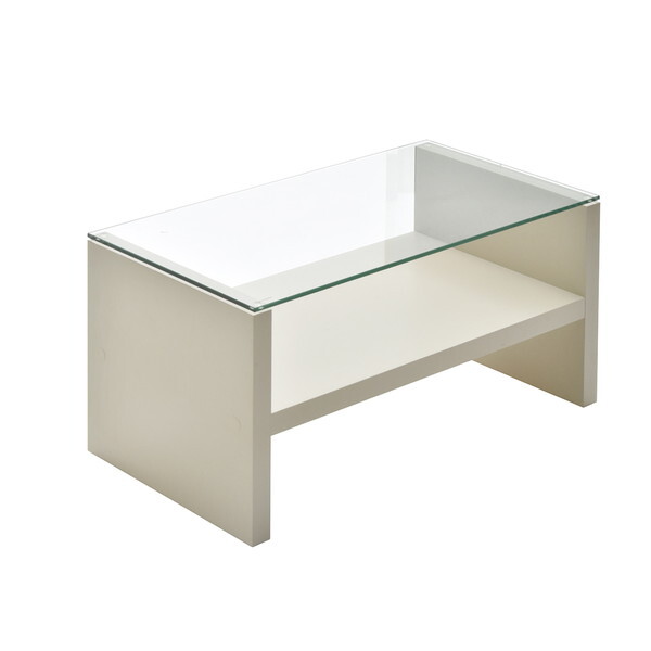 B.Bファニシング NKTB0266MOBEG ベージュ Noko ガラスセンターテーブル 幅75 メーカー直送