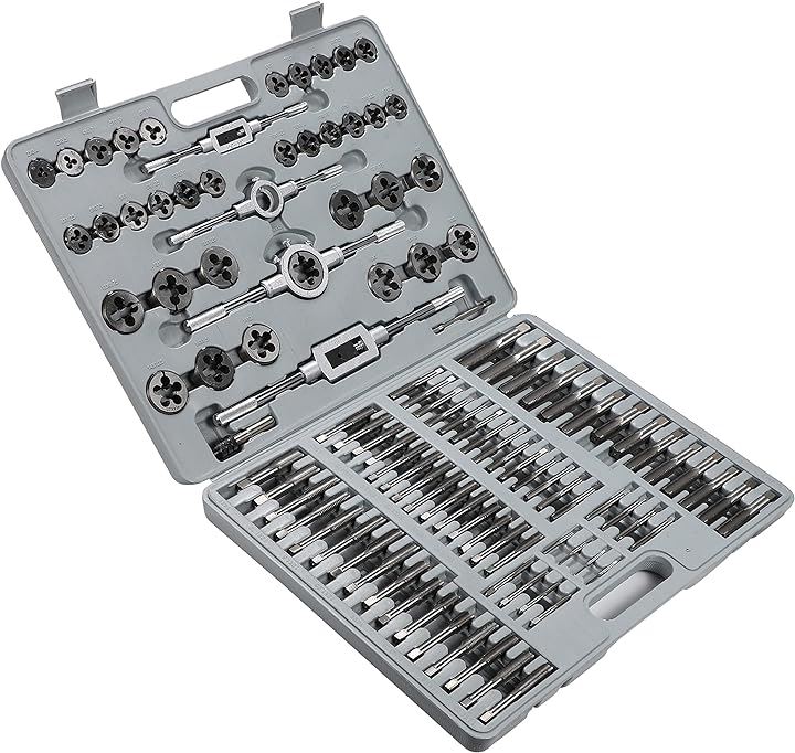 タップダイス セット 110pcs M2-M18 ねじ切り 工具 Ｔ型タップハンドル ピッチゲージ ボルト穴 ボルト山 ネジ穴 ネジ山 特殊工具