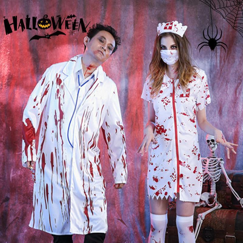【 最安挑戦】ナース レディース コスプレ ハロウィーン 看護師 看護婦 ハロウィン家族 衣装 医者 ナース コスチューム イベント 血 衣装 女性 仮装 男性