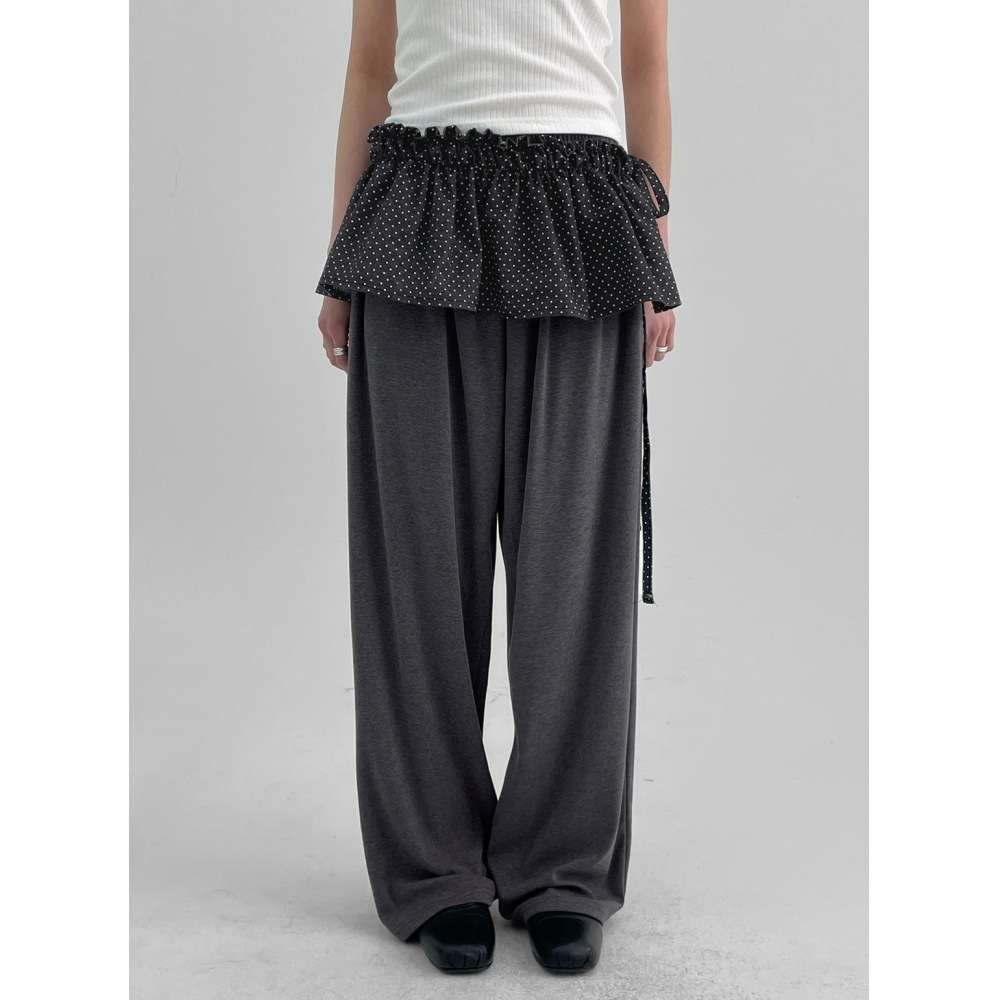 ブラックアップ [春新品] ソボンナSET-ドットラップスカートバンディングパンツ