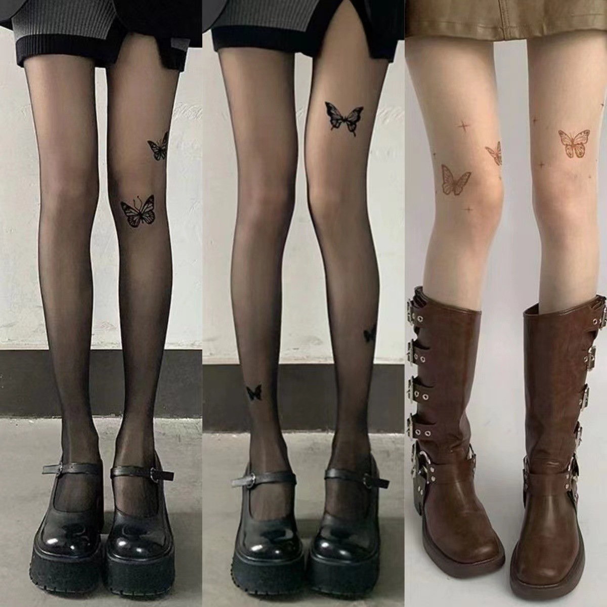 【1つ買うと10つ無料】白いストッキング春と秋の女性の純粋な欲望シルクソックスベースソックスホワイトシルクパンキーホース