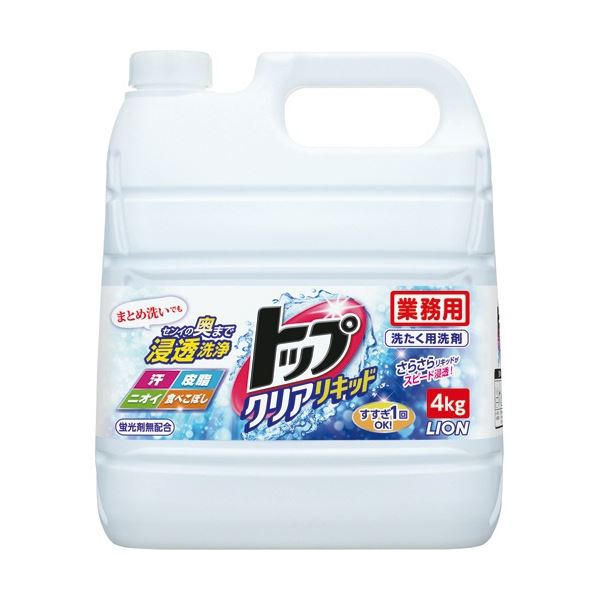 (まとめ) ライオン トップ クリアリキッド 業務用 4kg 1本 (×5セット)