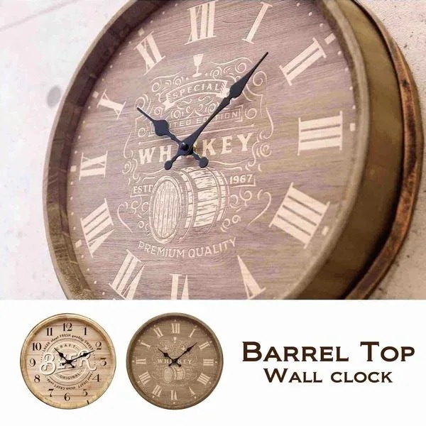 掛け時計 壁掛け時計 インテリア時計 家具 インテリア 壁掛時計 バレルトップ ウォールクロック