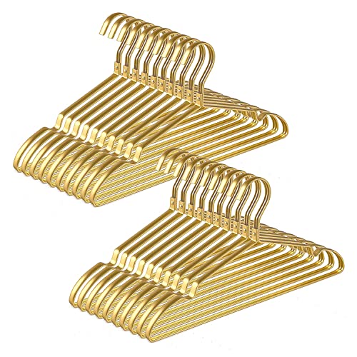 色：ゴールド・20本 Amber Home 超軽いアルミハンガー アルミニウム製 ゴールドハンガー