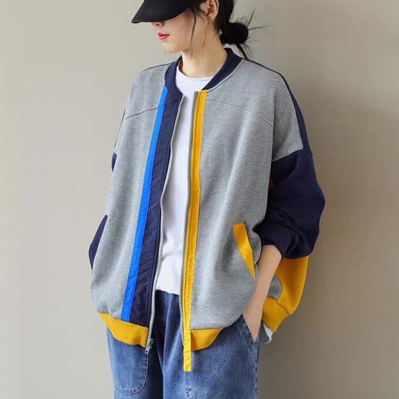 （全店2個購入で200円引き）ショートジャケットレディース 綿混 ファスナー 切り替え 前開き ショート丈 カジュアル オトナ女子向け 大きいサイズ おすすめアイテム