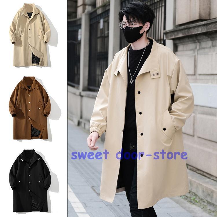 ステンカラーコート メンズ コート スプリングコート ジャケット アウター ロング丈 大きいサイズ 防風防寒