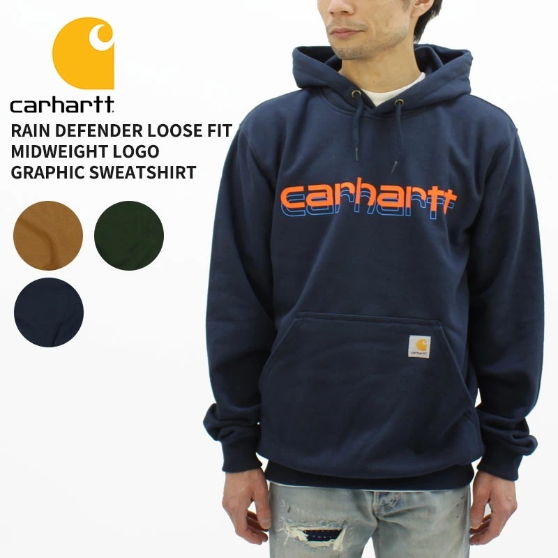 カーハート Carhartt RAIN DEFENDER LOOSE FIT MIDWEIGHT LOGO GRAPHIC SWEATSHIRT メンズ プルオーバーパーカー 105679