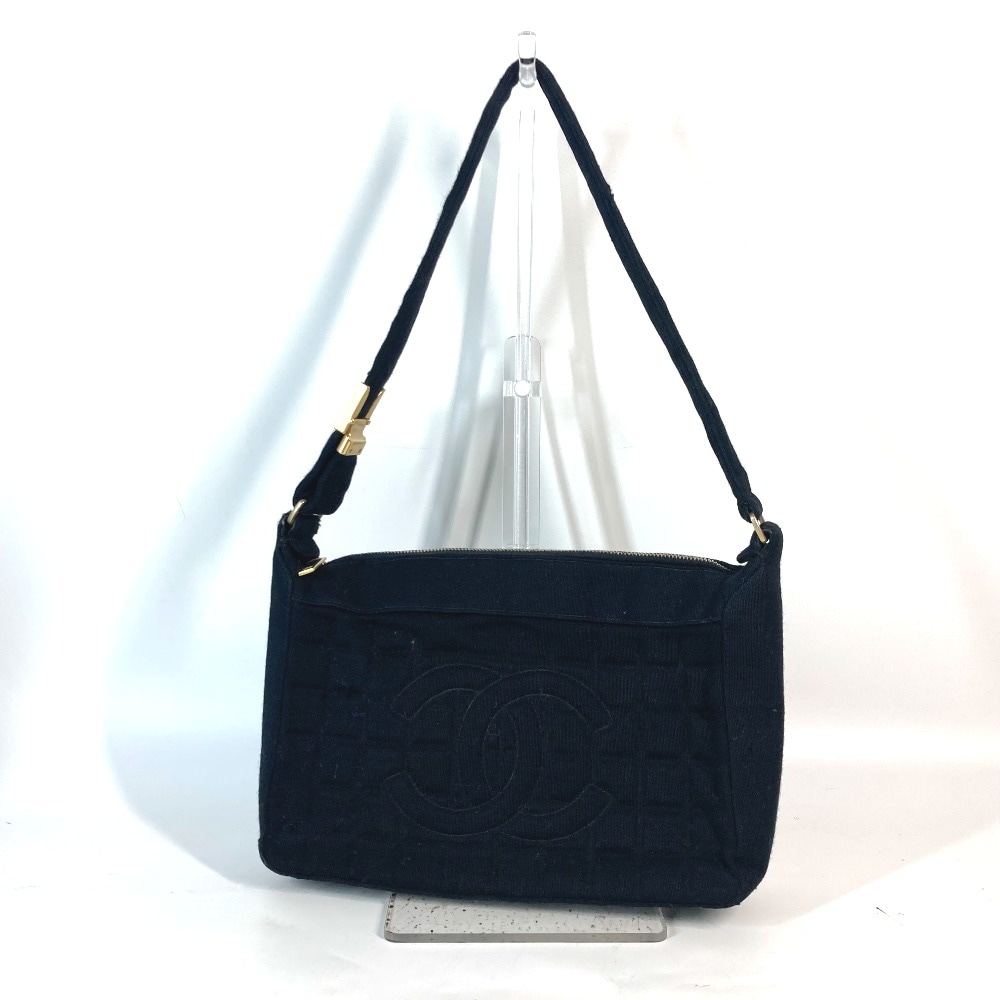 ショルダーバッグ ロゴ チョコバー CC ココマーク キルティング カバン アクセサリーポーチ 肩掛け ジャージ ブラック