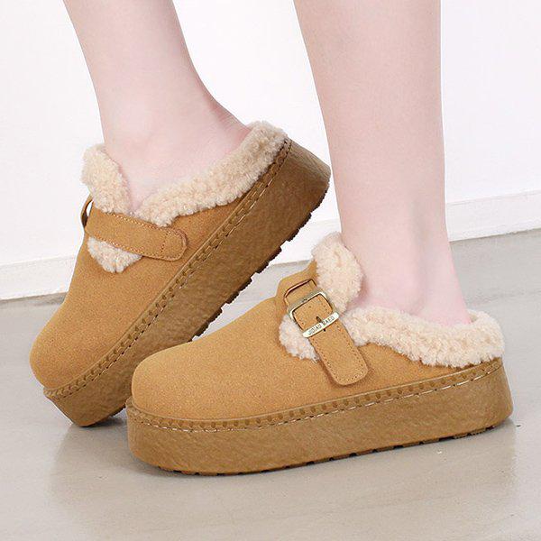 スエード太ヒール冬の裏起毛女性用レディース毛皮ブーツ防寒ブーツ5cm sjsw 572_P409794588
