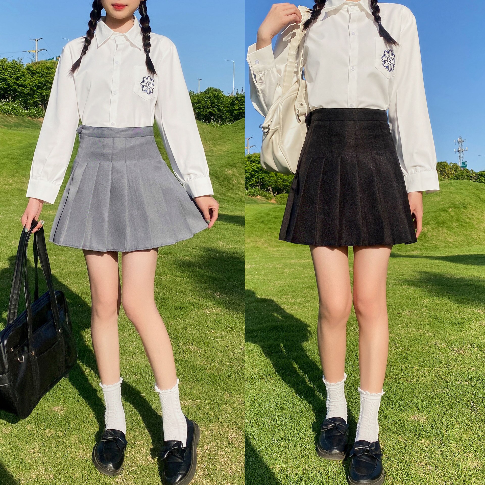 数量 新レディースセーラー服 スカートCS 学院風日系 JK 刺繍 制服 ムシャツ ハイエン