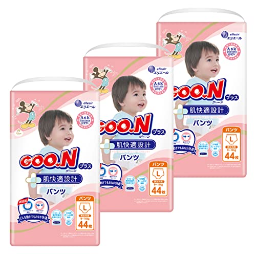 【パンツ Lサイズ】グーンプラス 肌快適設計 (9-14kg) 132枚(44枚3) [ケース販売] 【Amazon.co.jp限定】 (ディズニーデザイン)