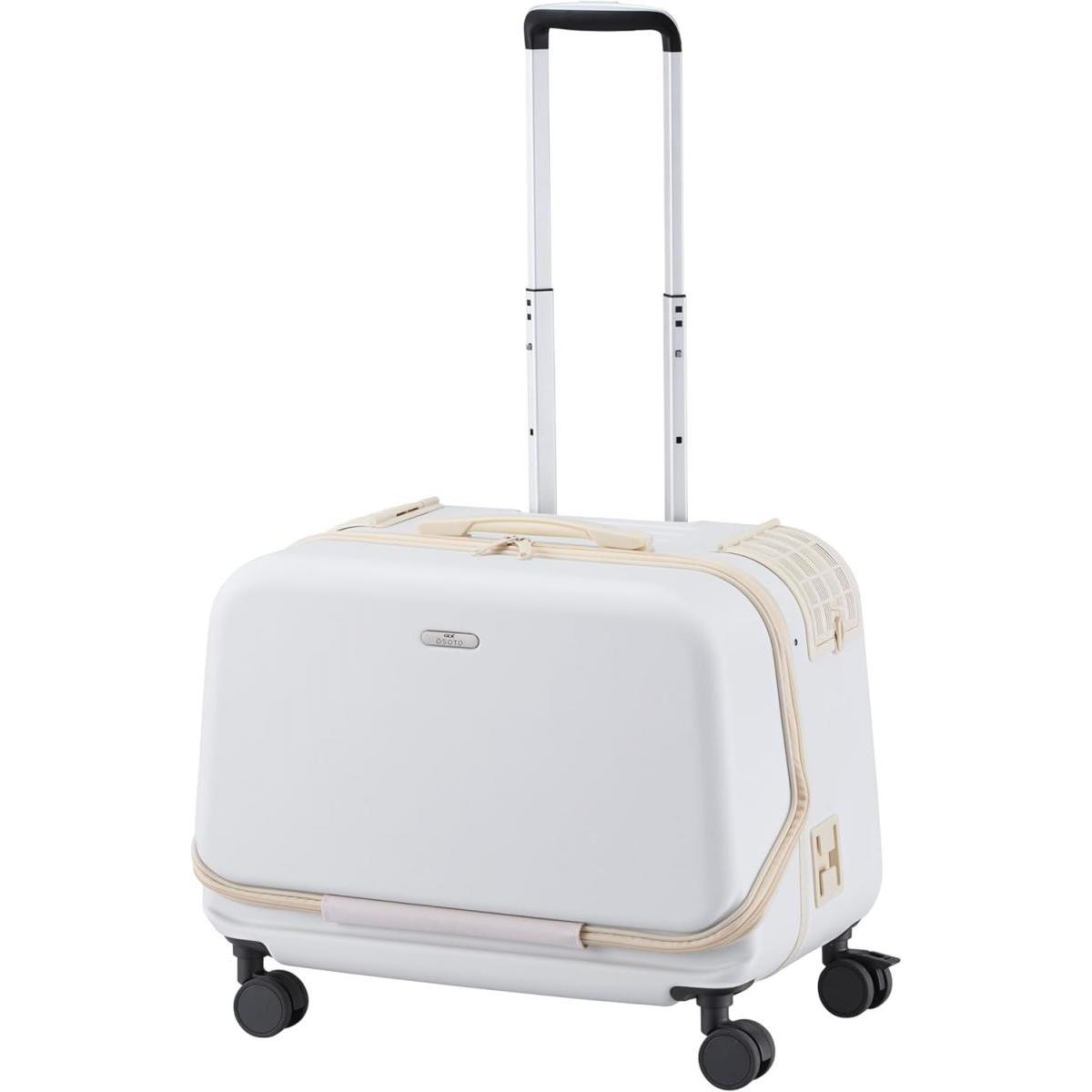 GEX OSOTO コロフィー L ミルク ペットキャリー 犬 猫 外出 軽量 キャスター付 シートベルト固定 おでかけ 通院 ホワイト系