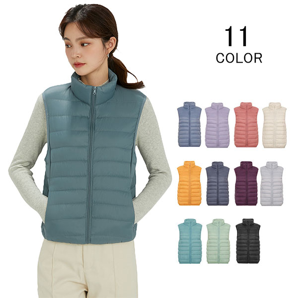 ダウンベスト ベスト レディース ダウンコート アウター ダウンジャケット 立ち襟 ダウン トップス 薄手 カジュアル 秋冬 防寒 防風 aaa