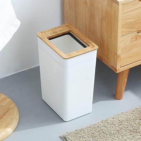 Foriver ゴミ箱 おしゃれ 9L フタ付き ダストボックス 北欧 スリム ゴミ箱 袋が見えない ゴミ箱白 角型 キッチン リビング 洗面所