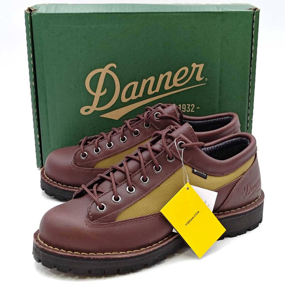 【中古・未使用品】ダナー FIELD LOW フィールドロー レザーブーツ 25cm ダークブラウン ベージュ D121008 メンズ Danner