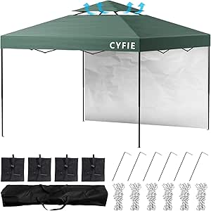 タープテント 3m×3m 高さ3段階調節 サイドシート付き uvカットワンタッチタープテント サンシェード 高耐水加工 日よけ 組立簡単 持ち運び便利 キャンプ/ピクニック/運動会/アウトドア 収納ケ