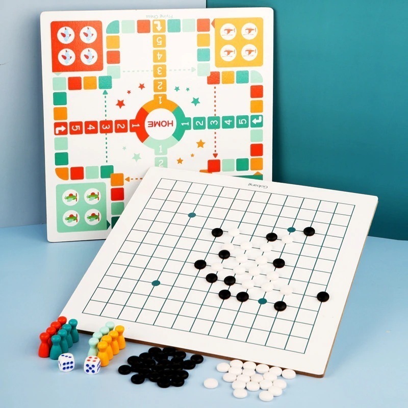 子供用多機能ゲームチェス生徒ツーインワンデスクトップインタラクティブフライングチェスバックギャモンスネークチェスアーミーチェス