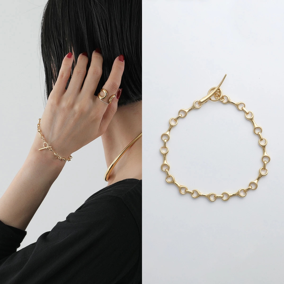 Gabriela Artigas ガブリエラアルティガス ブレスレット 15MM DOUBLE BEAM CHAIN BRACELET レディース チェーン silver925 アクセサリー Gold