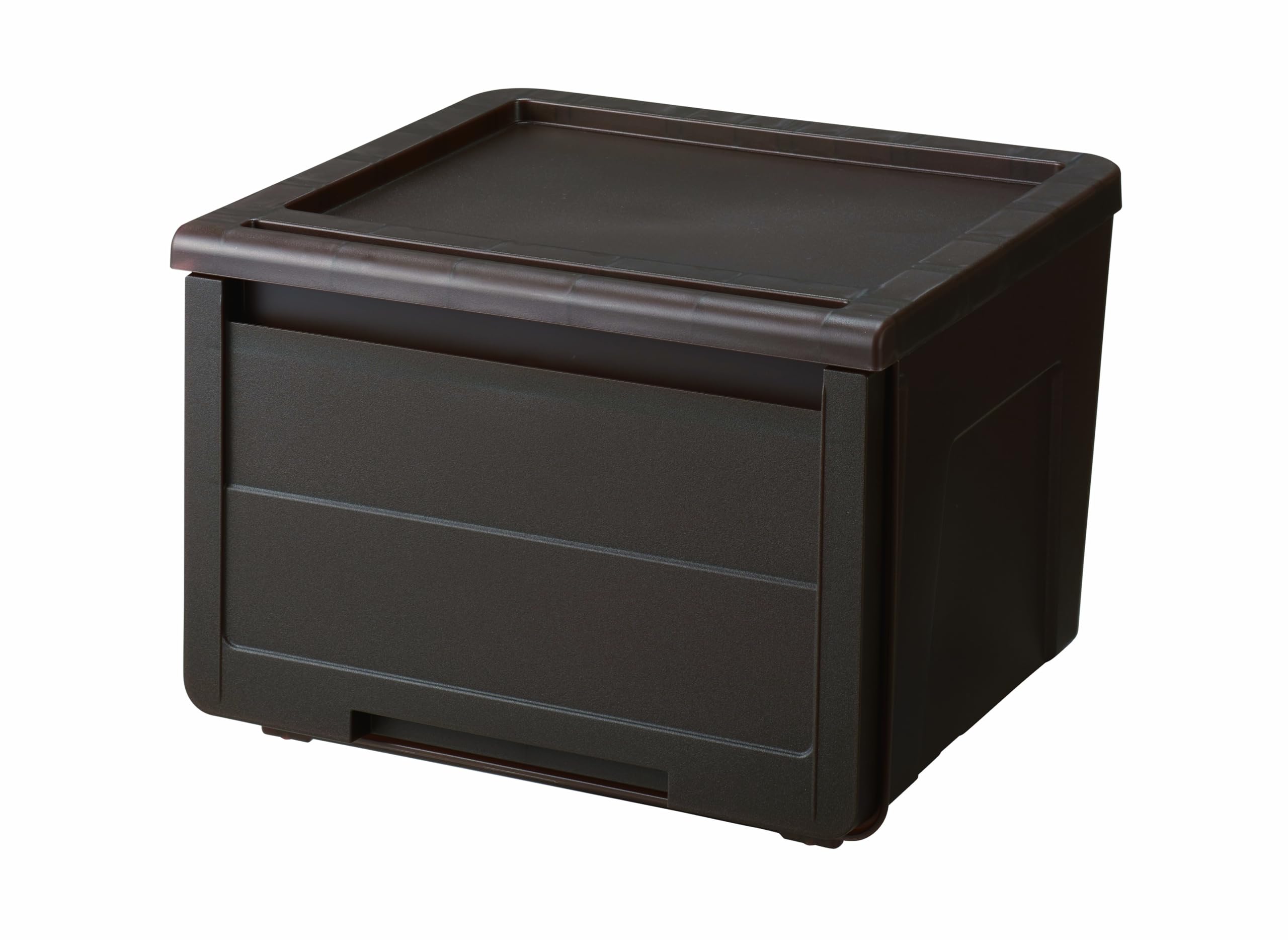 天馬(Tenma) ウォークインクローゼットにぴったりな奥行40cmの衣装ケース カバゾコ 45深型 完成品 引出しの抜け落ちを防ぐストッパー付き収納ケース どんなお部屋にも馴染むクリアブラウンカラー