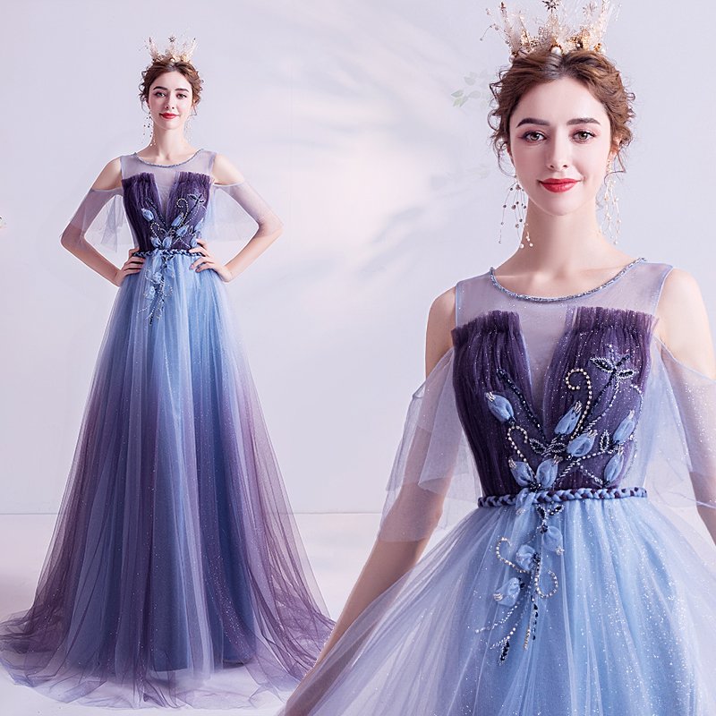 カラードレス ロングドレス 二次会 パーティードレス ウェディングドレス コンサート 披露宴 結婚式