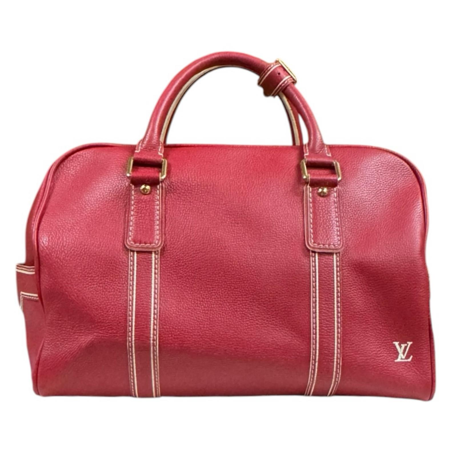 ルイヴィトン キャリーオール ボストンバッグ レザー M95140 レッド LOUIS VUITTON 中古