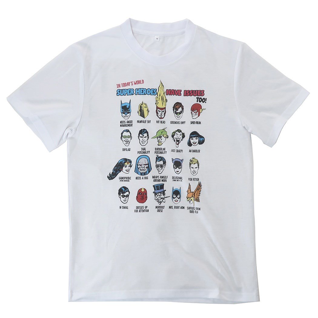 ジャスティスリーグ キャラクター Tシャツ T-SHIRTS 整列 DCコミック 美しい スモールプラネット 半袖 5周年記念イベントが シネマコレクション プレゼント グッズ