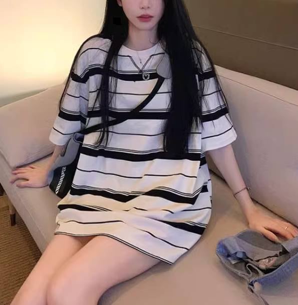 レディース トップス カットソー Tシャツ 丈長 半袖 ラウンドネック テーパード かわいい シンプル カジュアル おしゃれ かっこいい ラフ メンズライク マニッシュ ボーイッシュ 存在感 ベーシッ