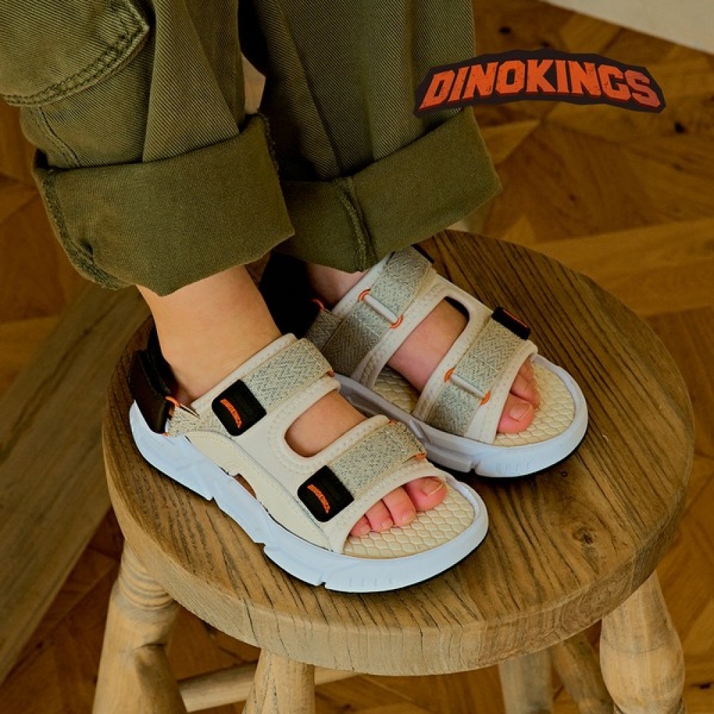 [ディノキングス] 2つのベルクロヒールフリーベージュ