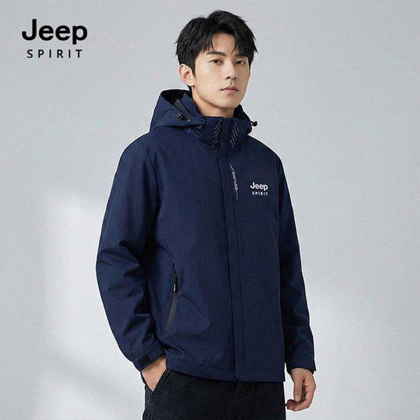 JEEP SPIRIT 共用機能性フード付きウインドブレーカー ネイビー (JSFAJK31)