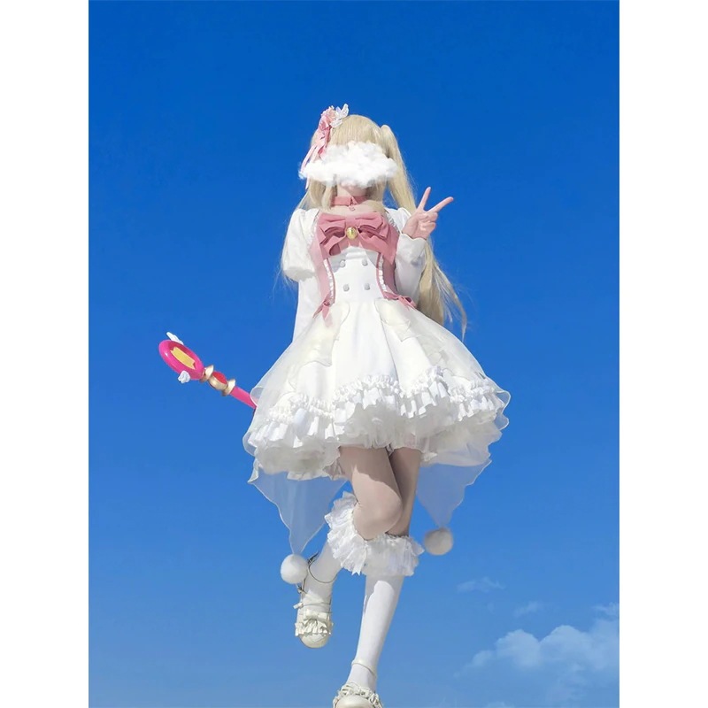 ドレスリボンスイートロリータドレス女性魔法少女ロリータプリンセスドレス
