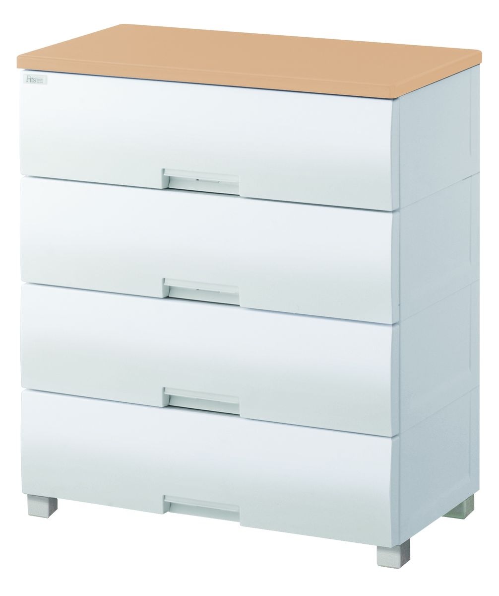 天馬 F7504(FITSプラス) フィッツプラス　幅75cm　4段（天板：メープル/本体：ホワイト） F7504FITSプラス